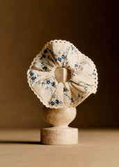 Hair Scrunchie - Ecru Flowers