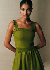 Clairis Top - Moss Green