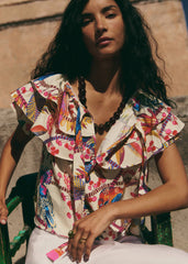 Ismene Blouse - Sézane x Inoui Editions - Cherry Print