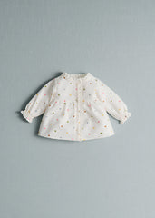 Adeline Blouse - White Multicoloured Embroidery