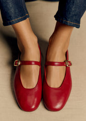 Valentin Low Ballerinas - Smooth Red
