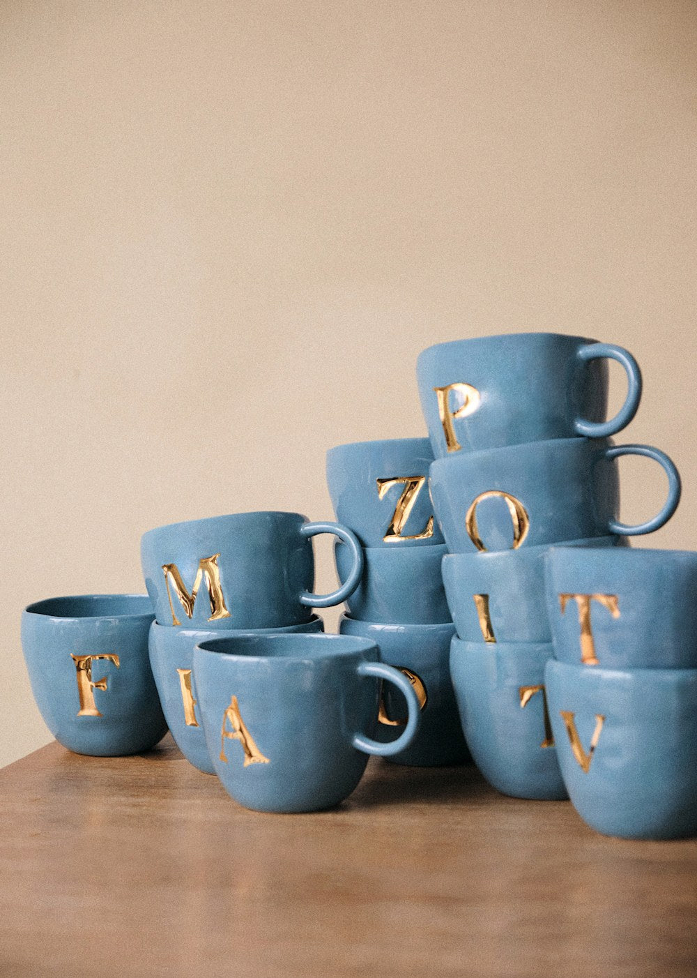 Sézane Maison - Blue Appolline Mug - Letter C