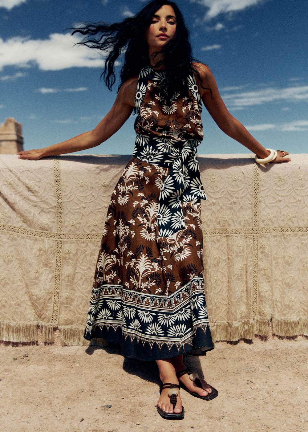ARIWEN Top - Sézane x Inoui Editions - Mykonos Print