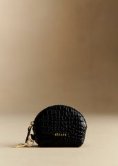 Sacha Coin Purse - Black Crocodile Print