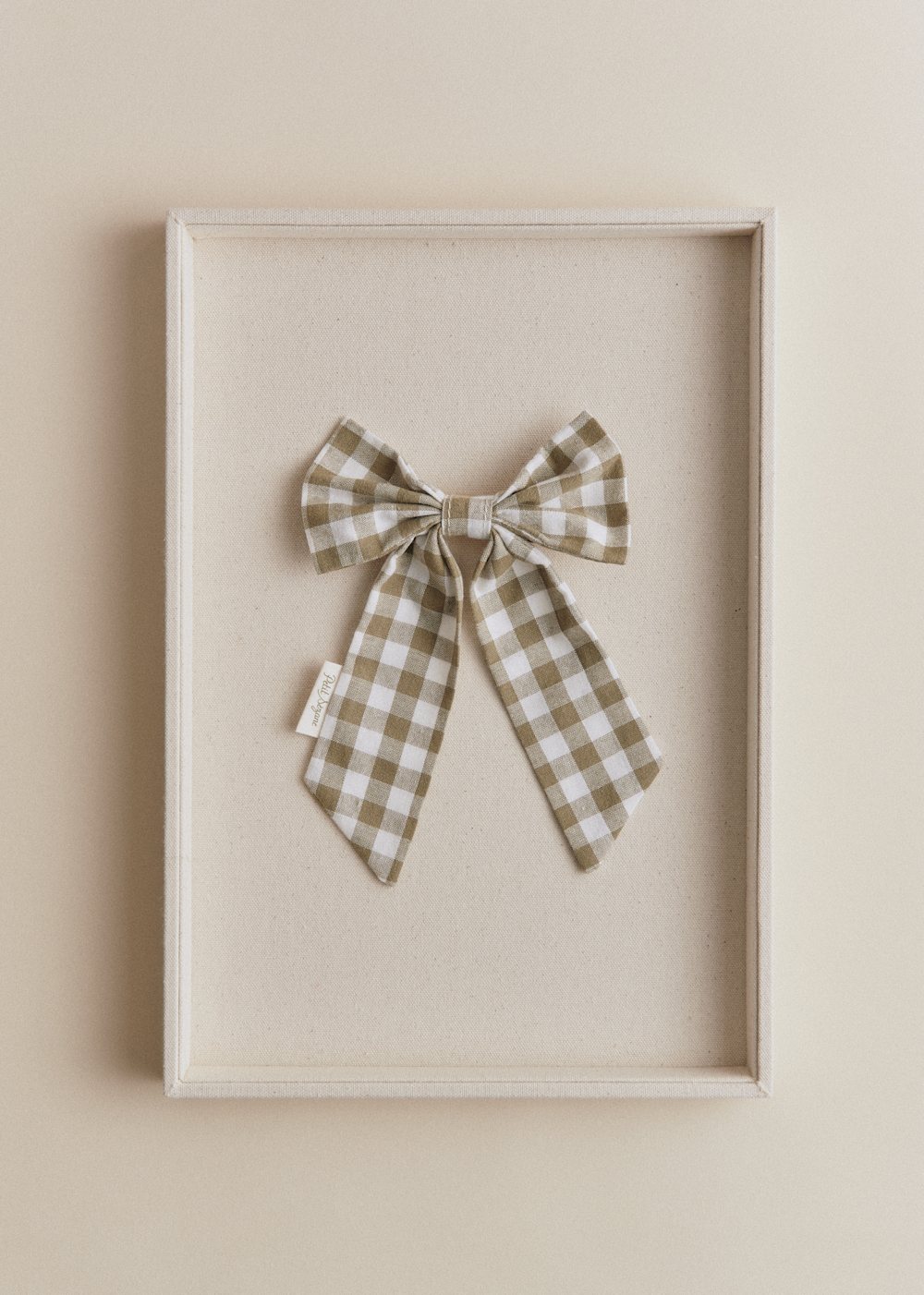 Large Bow Hair Clip - Green Gingham
