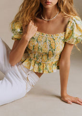 Charlyne Blouse - Andriane Yellow Print