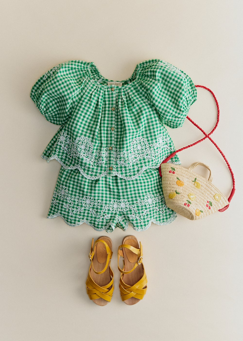 Nora Short - Green Gingham