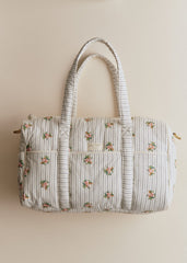 Weekend Bag - Stripes Flower Embroidery