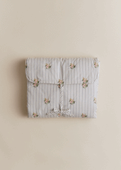 Changing Pad Cover - Striped Floral Embroidery