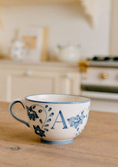 Poetry Mug- Storm Blue - Letter A