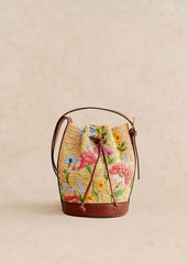 Mini Farrow Bag - Raffia Multicolour Embroidered Flowers