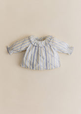 Héloïse Blouse - Lavender Striped Embroidery