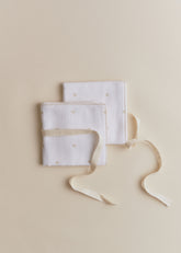 Set Of 2 Swaddle Cloths - Beige Heart Print