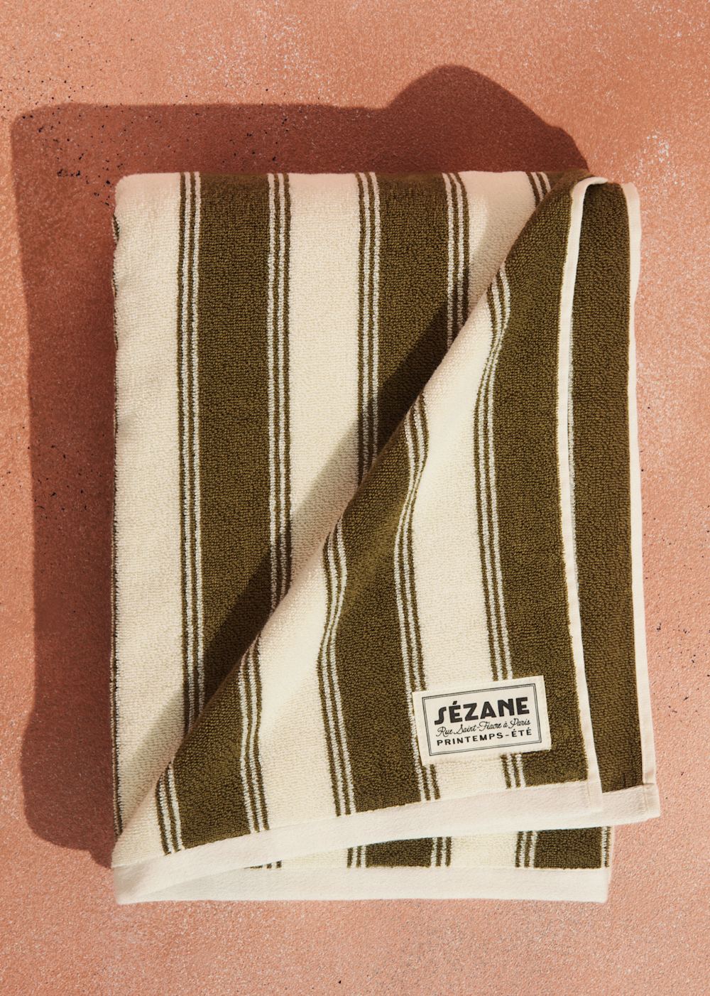 Striped Beach Towel - Olive
