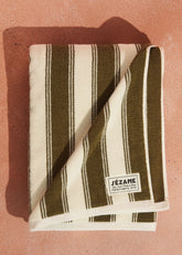 Striped Beach Towel - Olive
