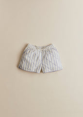 Coralie Shorts - Lavender Striped Embroidery