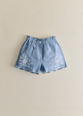 Ophélia Shorts - Vintage Blue Aurelia Embroidery