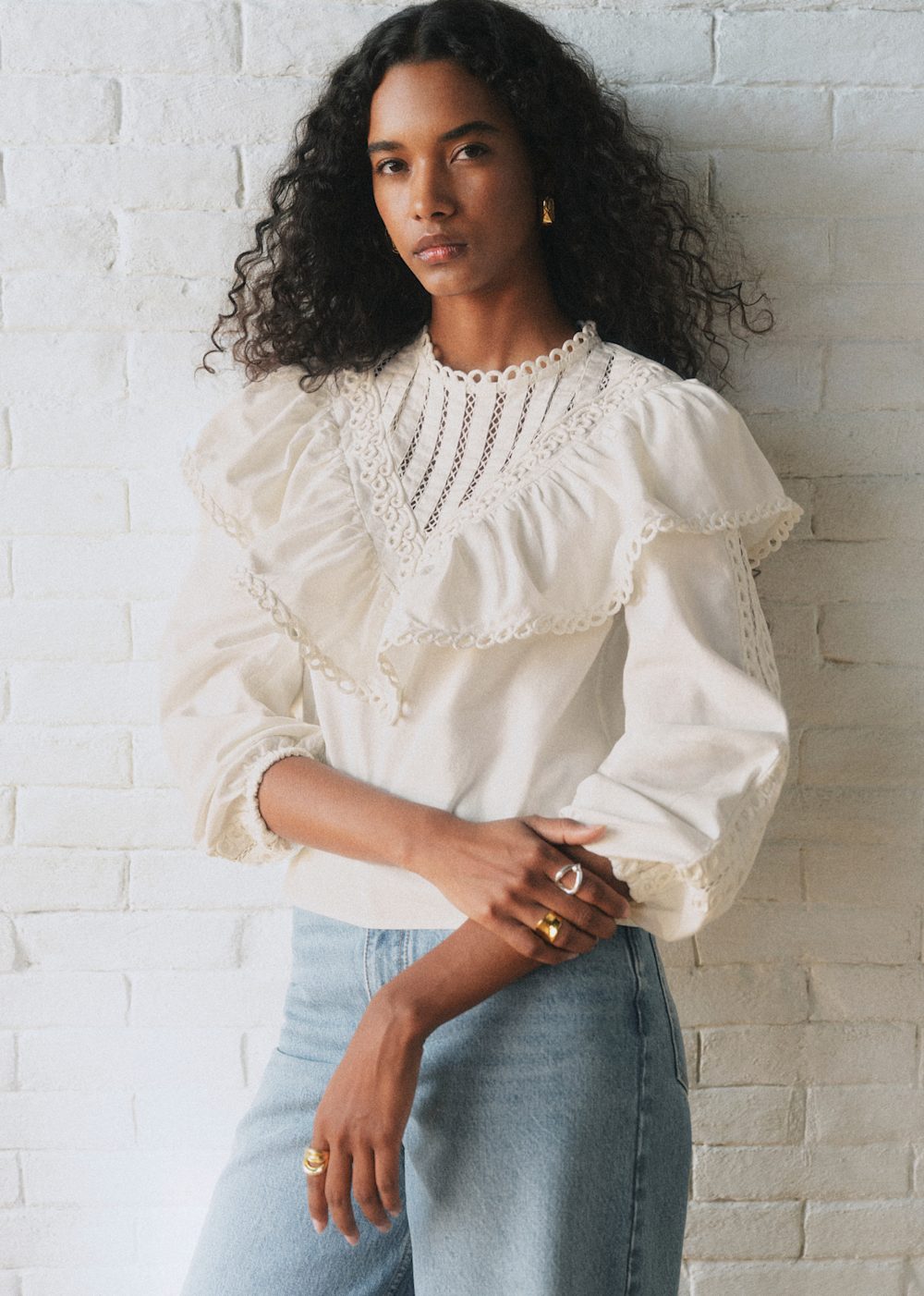 Amarine Blouse - Sézane x SEA NY - Plain Ecru Embroidery