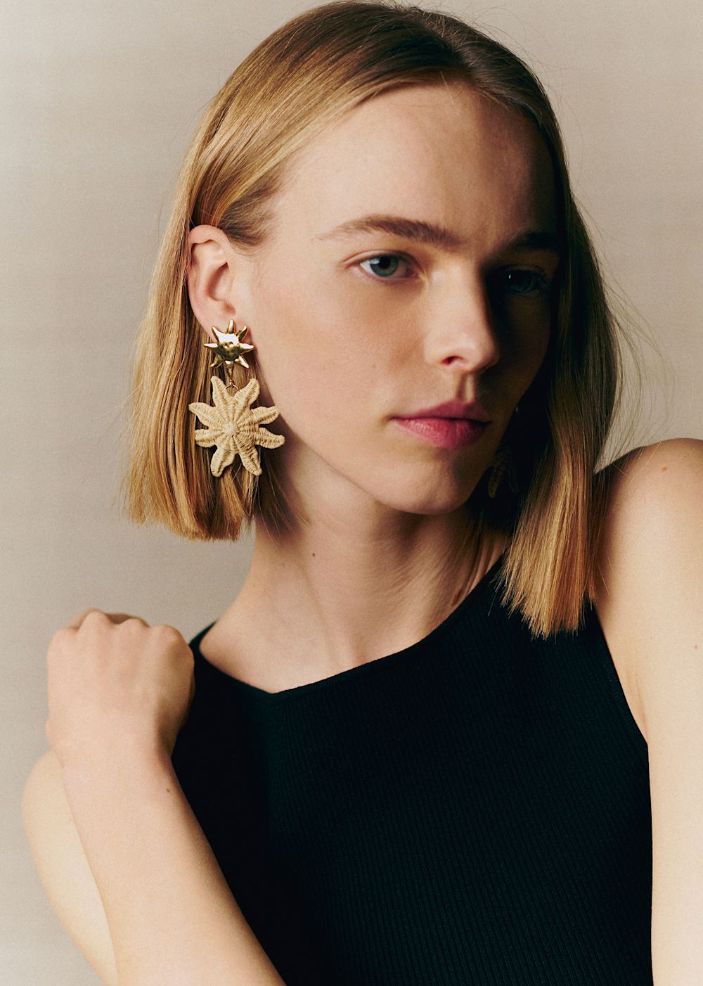 Marie Earrings - Golden Natural