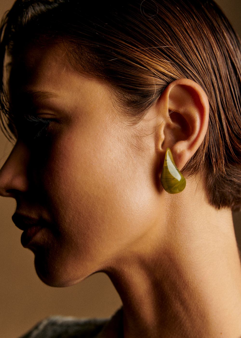 Justina Earrings - Olive Green