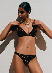 Éclat Bottom - Sézane x Ysé - Beige Polka Dots Black Background