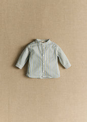 Benny shirt - Khaki Blue Stripe
