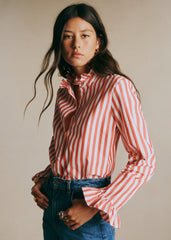 Erine Shirt - Red And Ecru Stripes