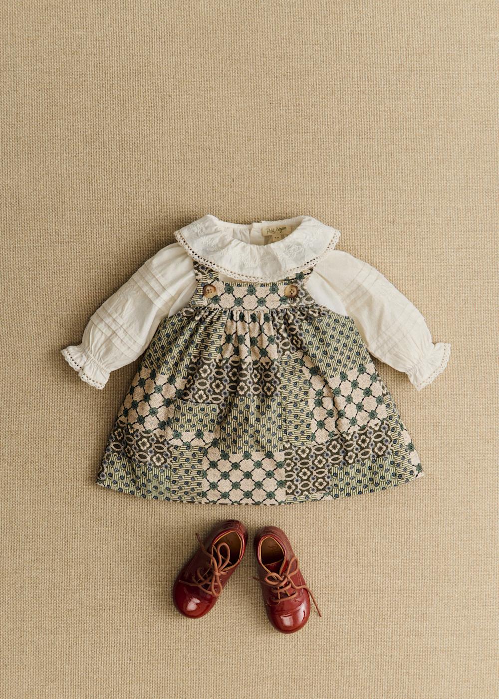 Gigi Dress - Petit Sézane x Antoinette Poisson - Dominote Patchwork Print