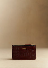 Alfred Large Card Holder - Brown Croco