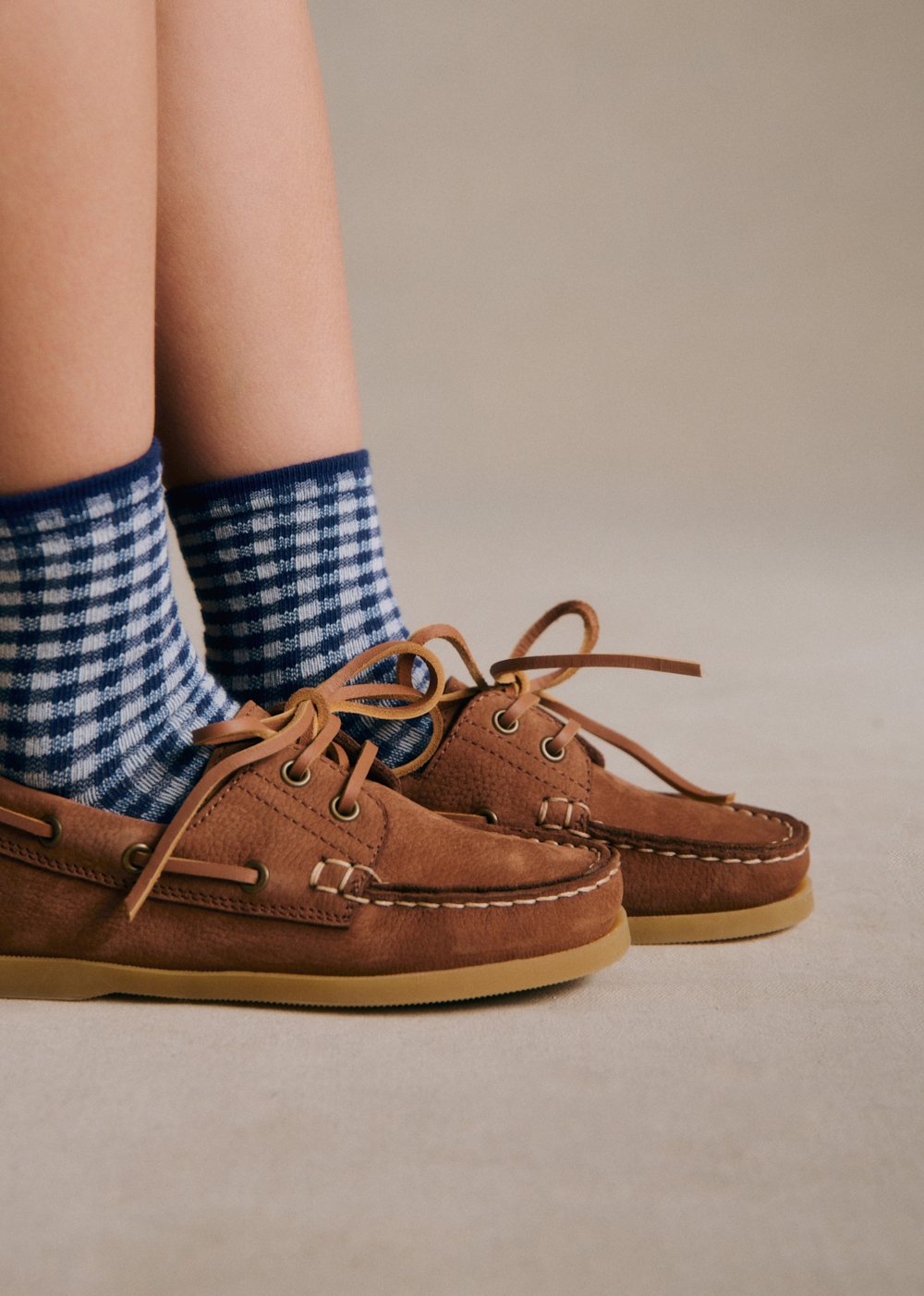 Children's Vichy Socks - Navy Blue