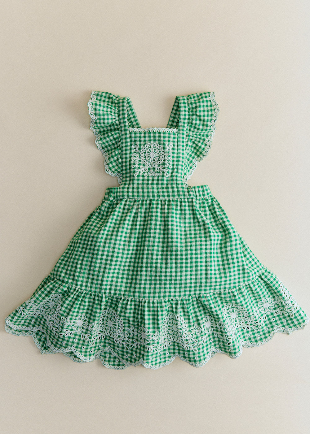 Aurore Dress - Green Gingham