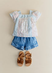 Eugenie Blouse - Small Flowers Patchwork
