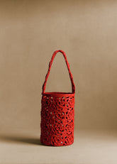 Marcia Basket Bag - Red Raffia