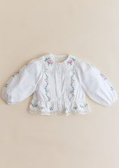 Henria Shirt - Sézane x SEA NY - Ecru With Multicolored Embroidery