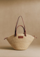 Justine Basket Bag - Natural Perforated Raffia