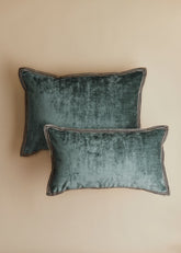 Textured Velvet Cushion - Small model - Blue
