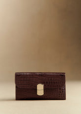 Milo Large Wallet - Chocolate Crocodile Print