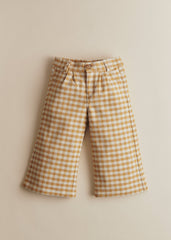 Mao Trousers - Ochre Ecru Gingham Checks