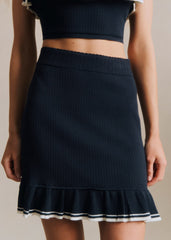 Arlette Skirt - Navy Ecru