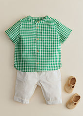 Benicio Shirt - Green Gingham