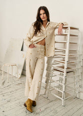 Le Crop - Sézane x Lucia Vergara - Ecru With Ampola Embroidery