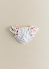Clélia Bloomer - Ecru With Contrasting Tricolor Embroidery