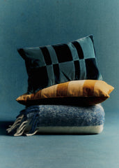 Velvet Patchwork cushion - Small model - Navy And Blue