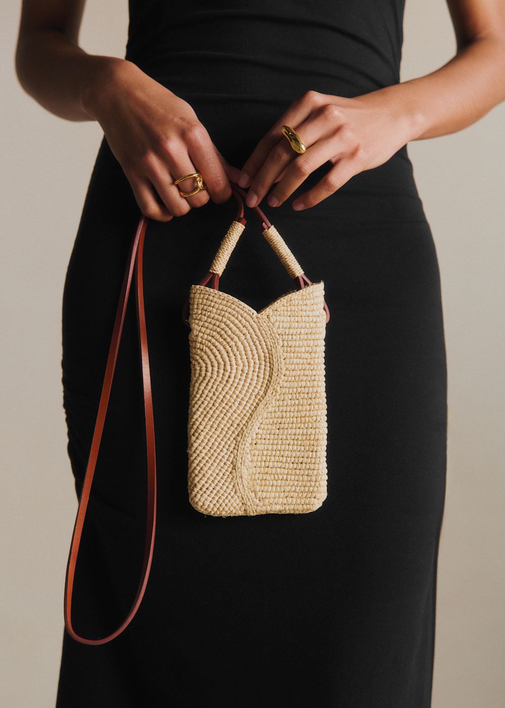 ELISE Crossbody Pochette - Natural Flower Raffia