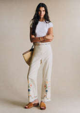 Fausto Trousers - Spring Placed Embroidery