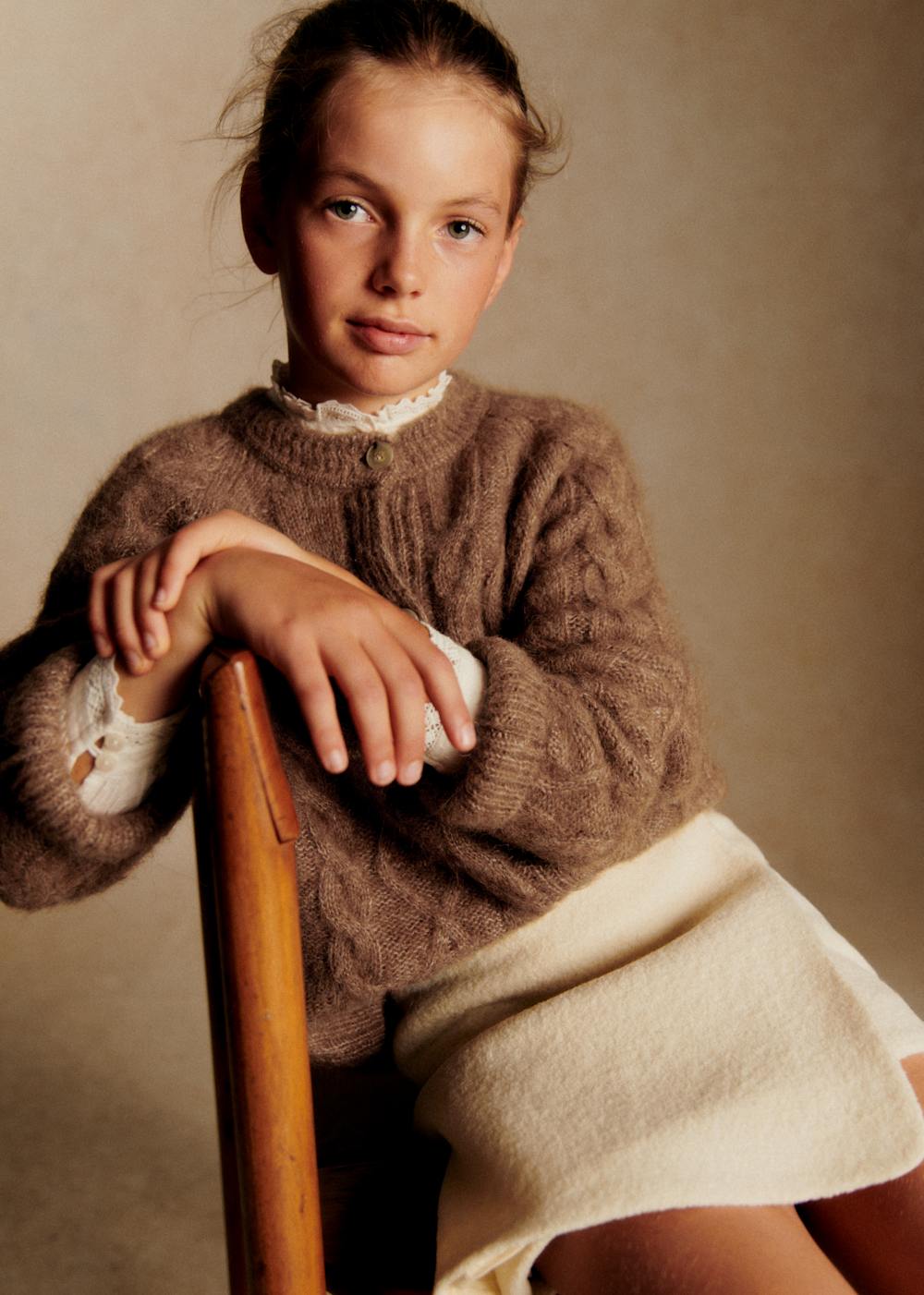 Orion Cardigan - Mottled Camel