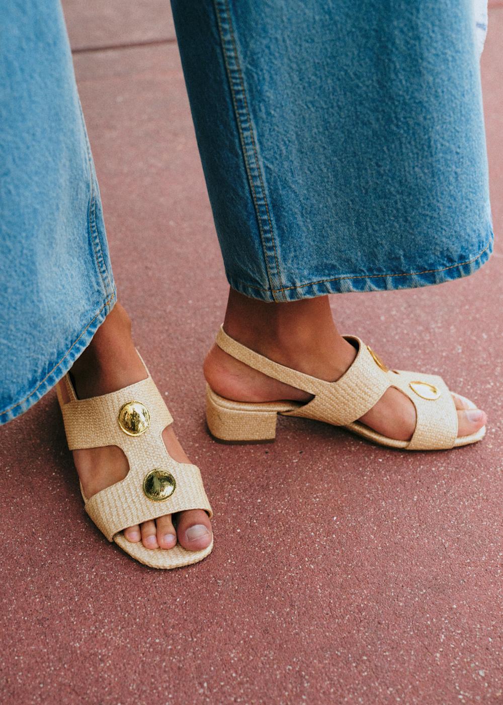 LYANA Sandals - Natural Woven Textile