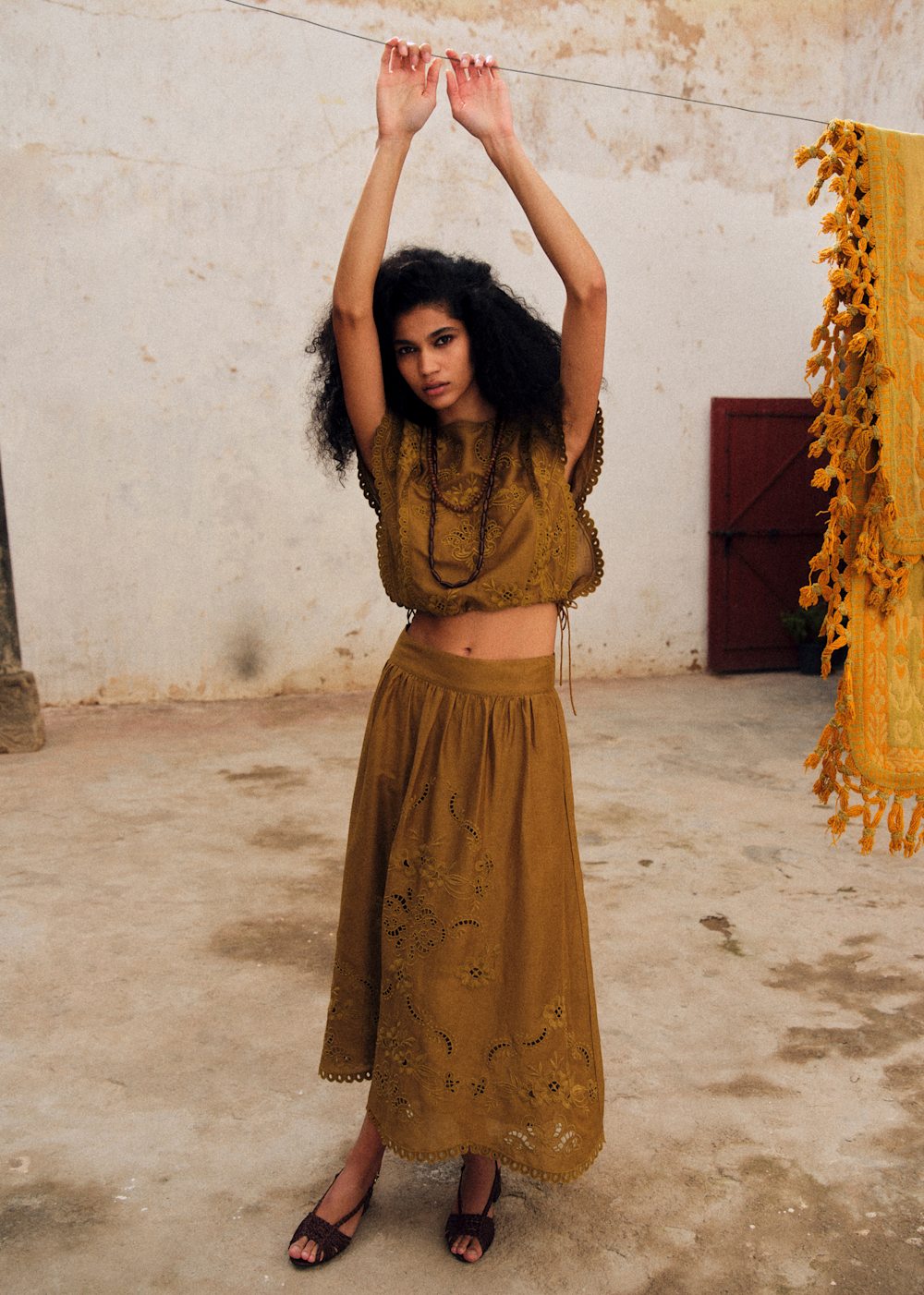 Noa Skirt - Embroidered Bronze