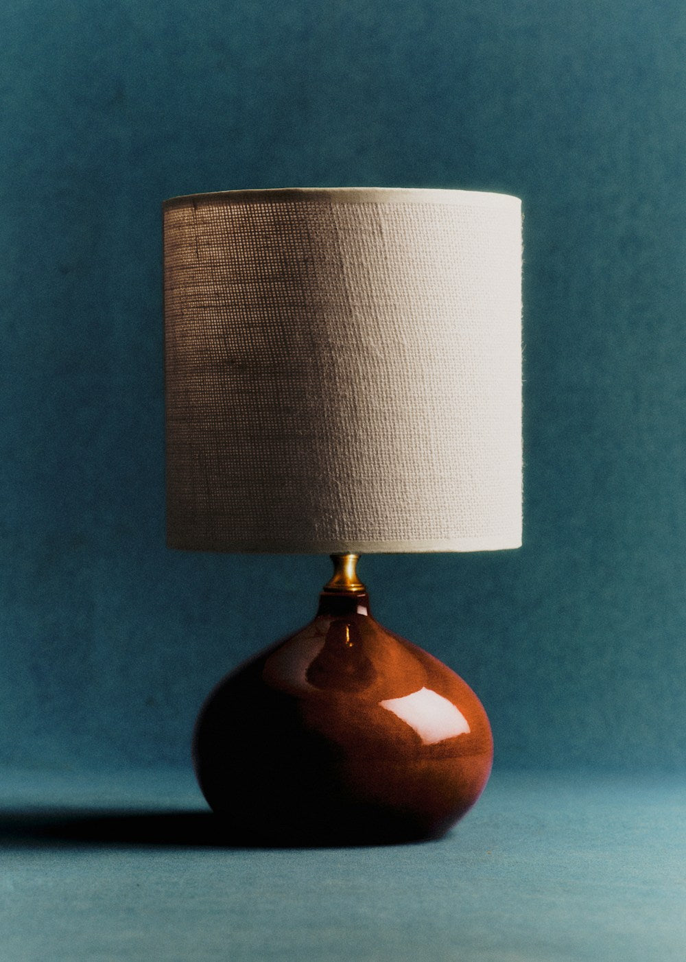 Small Banjo Table Lamp US - Rust - Dolce Lampshade Jute Burlap
