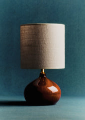 Small Banjo Table Lamp US - Rust - Dolce Lampshade Jute Burlap